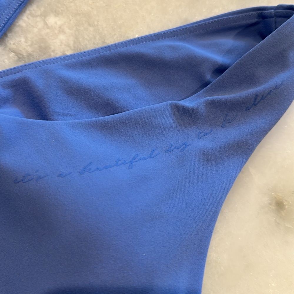 Gymshark Whitney Simmons Round Neck Blue Womens Sports Bra - Picture 5 of 7